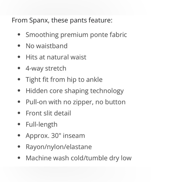 Spanx NWT perfect front slit skinny pants Women’s Size Small - Picture 10 of 11